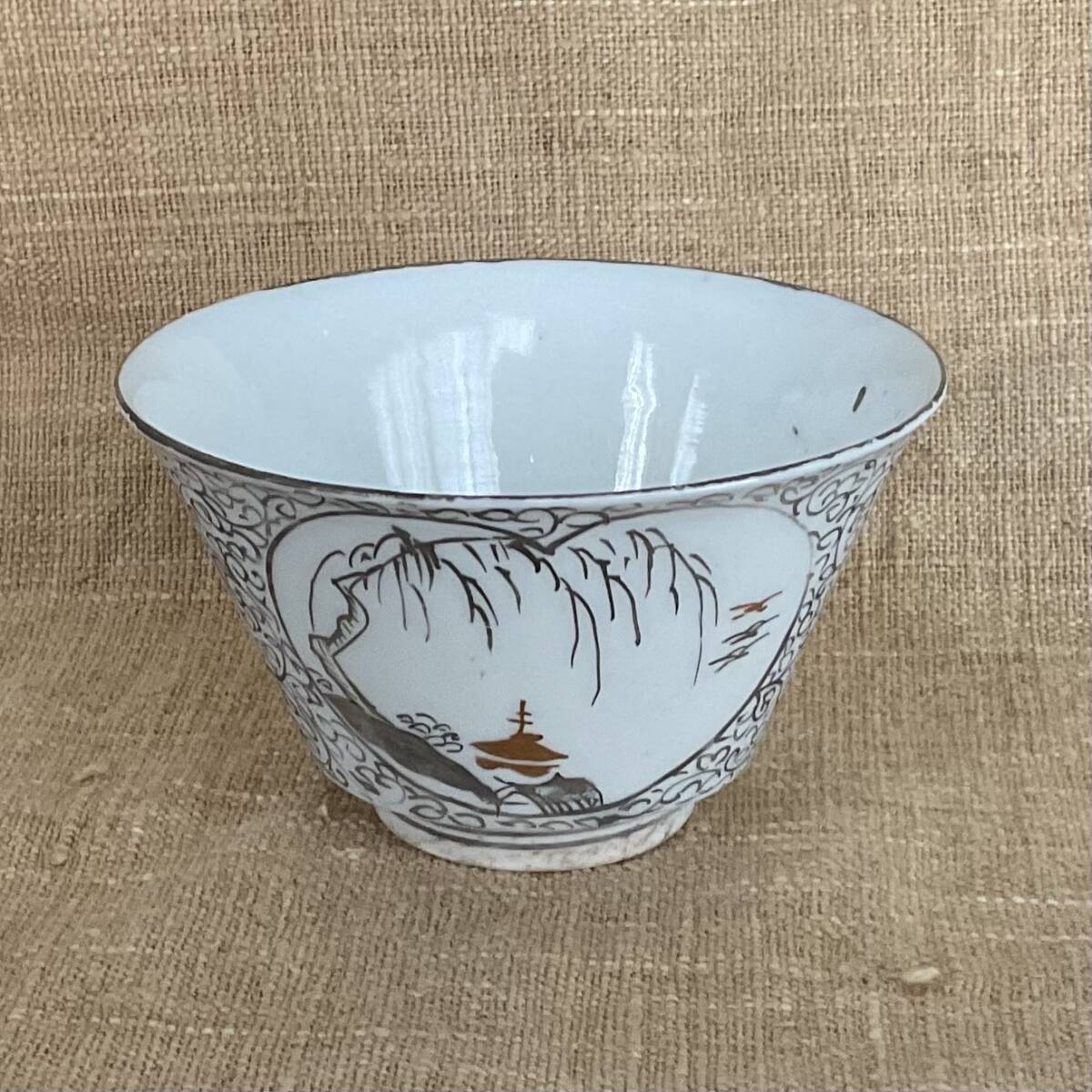 翔)古伊万里 色絵 金銀彩古九谷 古九谷 江戸前期 寛文期 唐草地紋