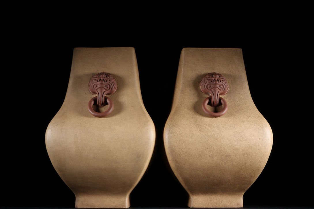 襖引き手名越昌晴銘入り 和骨董古美術品アンティーク6枚セット