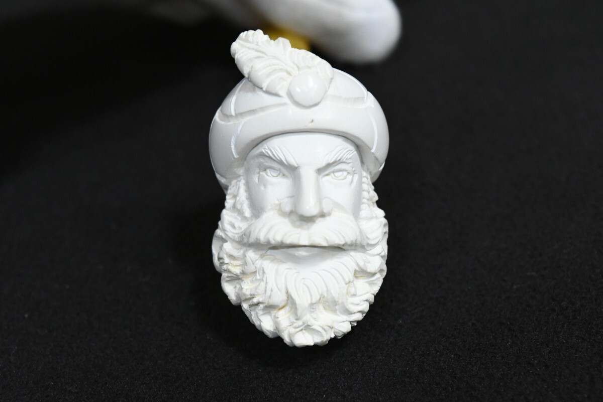 海泡石（メシャム）彫刻パイプ人物像