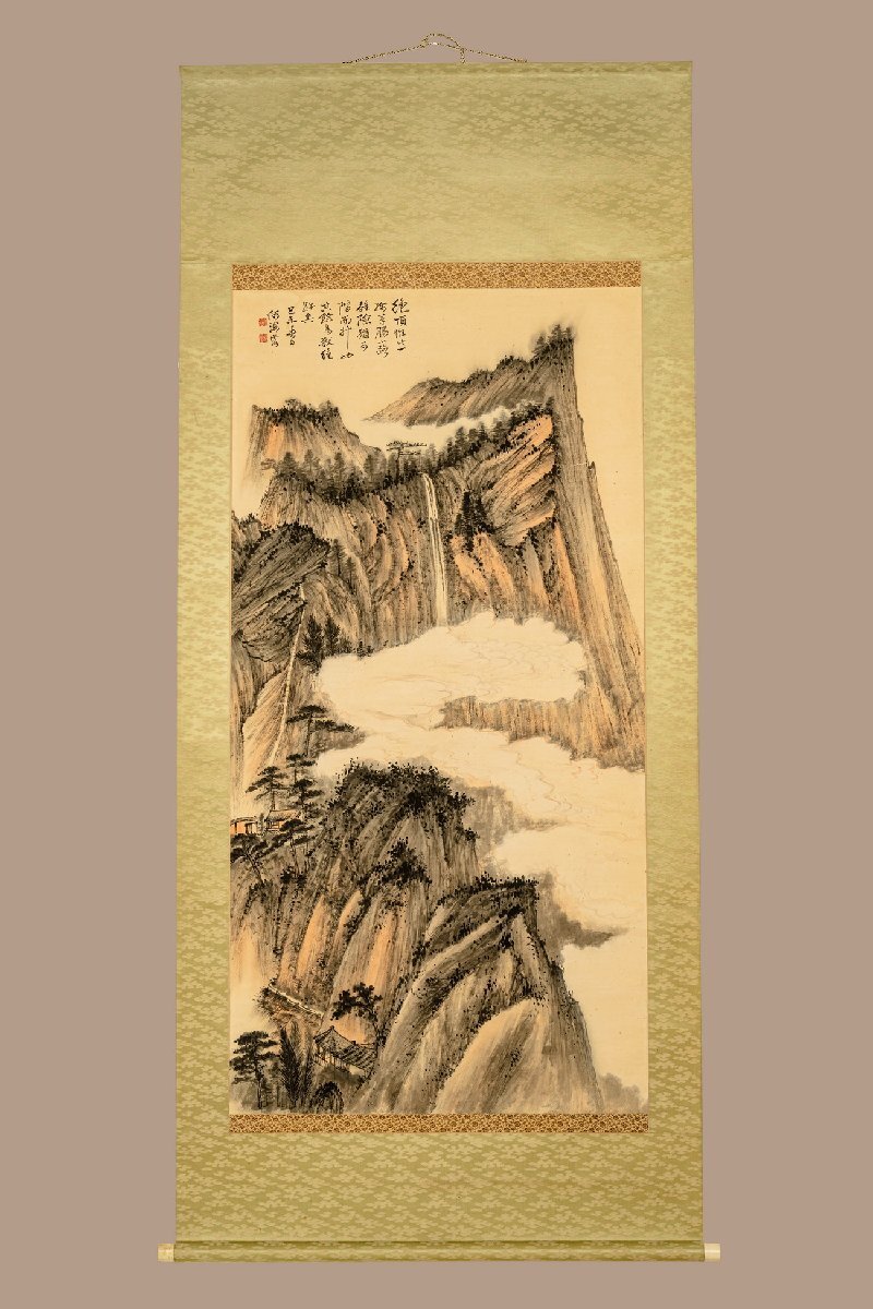 中国近代 古掛け軸中国民間画家 肉筆保證 唐物 AK1584A10-4 中国近代 古