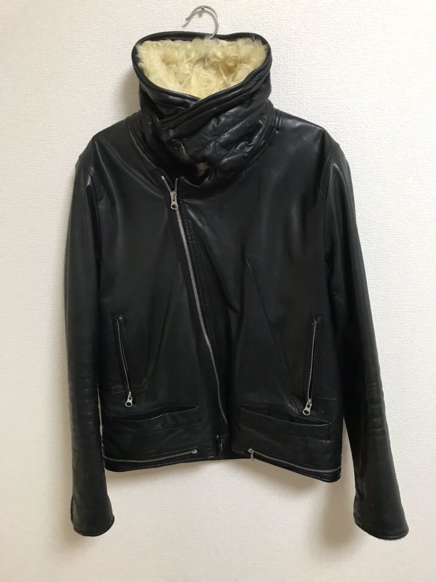 馬革×ラムファーアンダーカバーライダースジャケット
