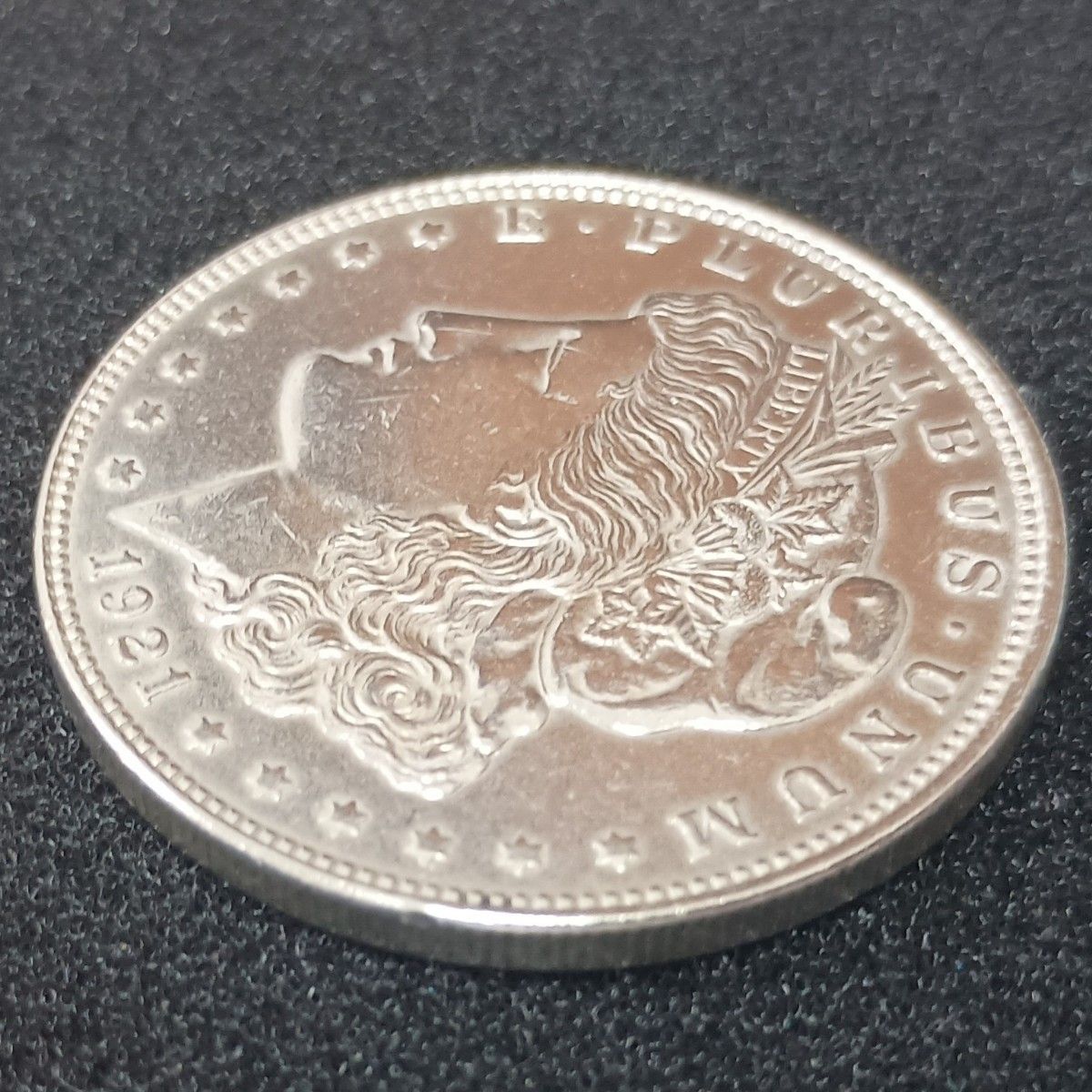 1921年製 モルガンダラー銀貨 USA 1ドル硬貨ミントマークなし(フィラ