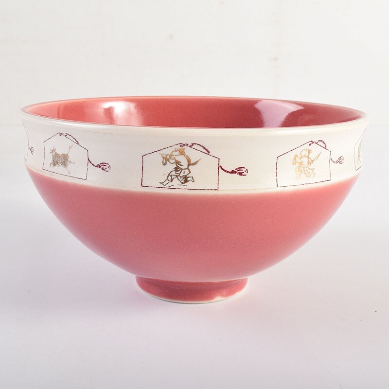 紫交趾 五神数茶碗10客瑞穂窯