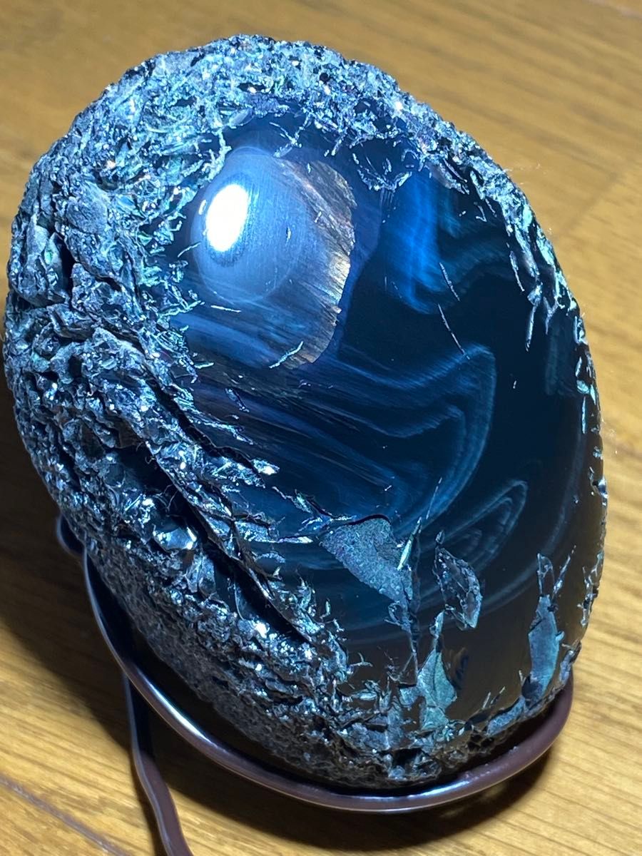 研磨品 十勝石玲瓏 複合色レインボーオブシディアン 研磨品 十勝石玲瓏