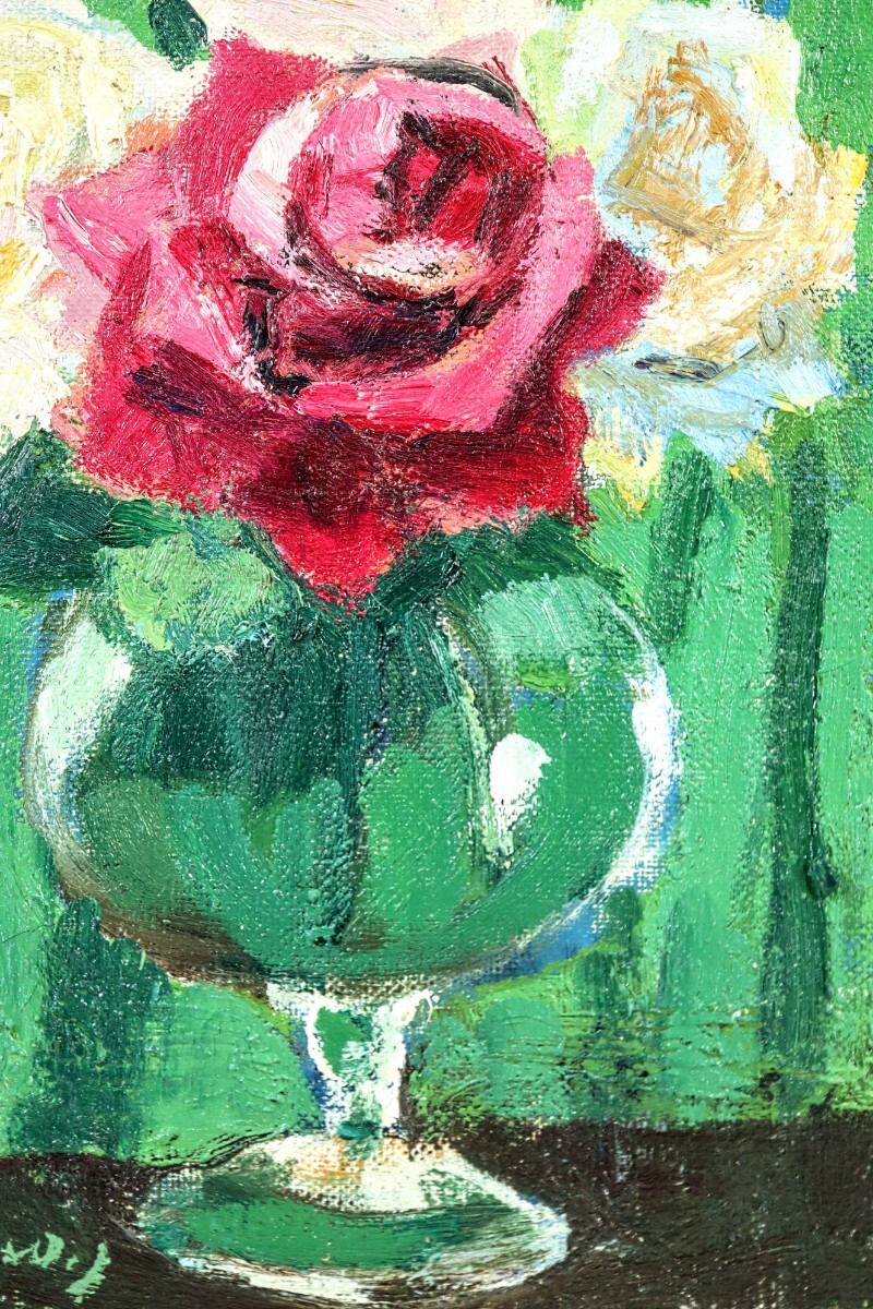 河野重軌絵画バラ油絵