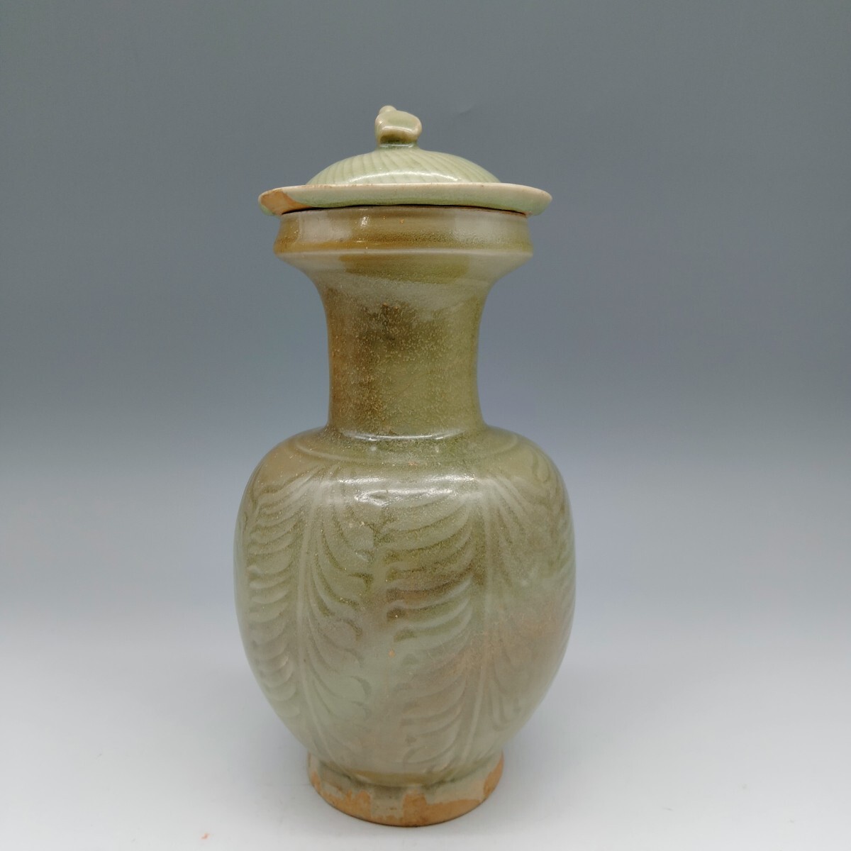 中国 时代物 アンティーク 青磁 壺 花瓶