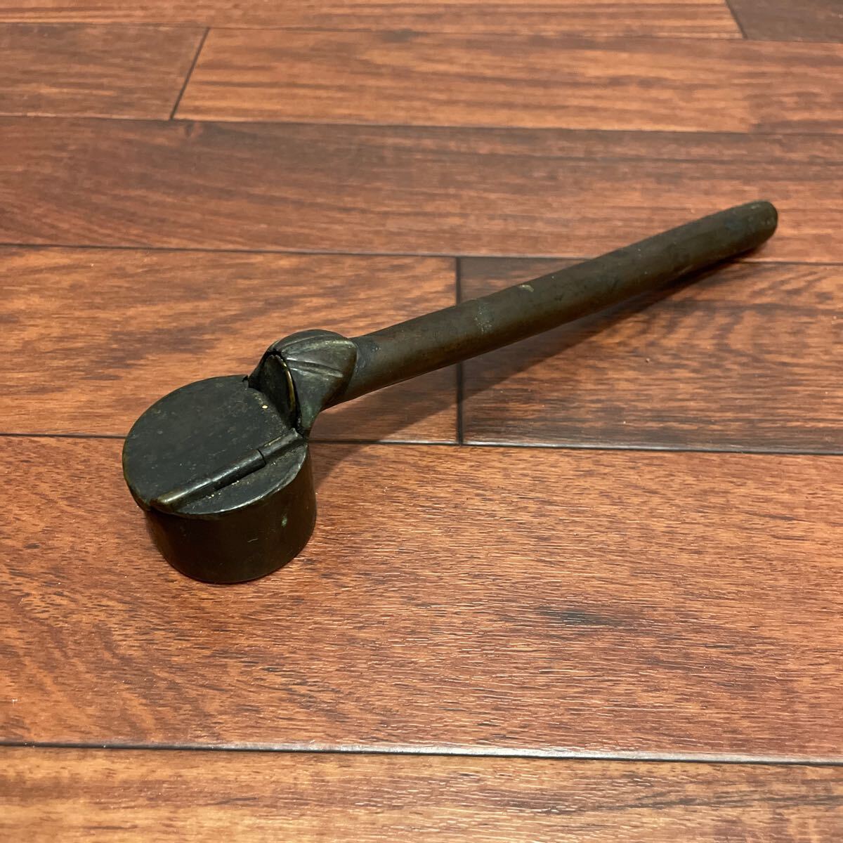 矢立 古物昔の携帯用筆記具 内部に古い墨の残り有竹製アンティーク骨董