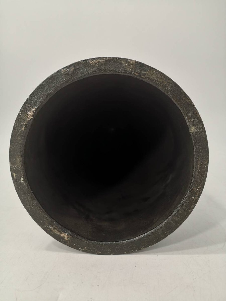 高岡銅器 晴光作 砂張 喚鐘 小槌付 共箱 M R8443 高岡銅器 晴光作 砂張