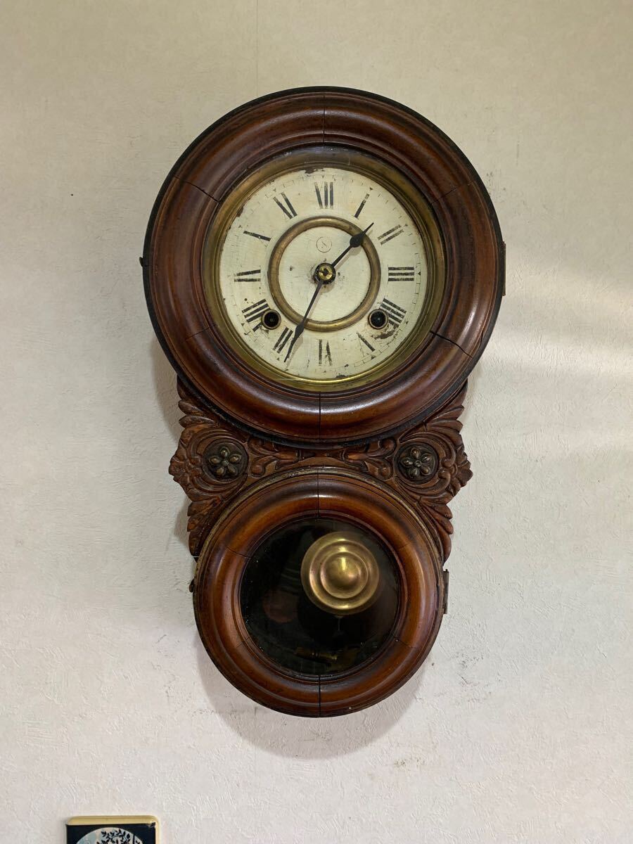 アメリカ製アンティーク寄せ木達磨時計 イングラハム【アメリカ製