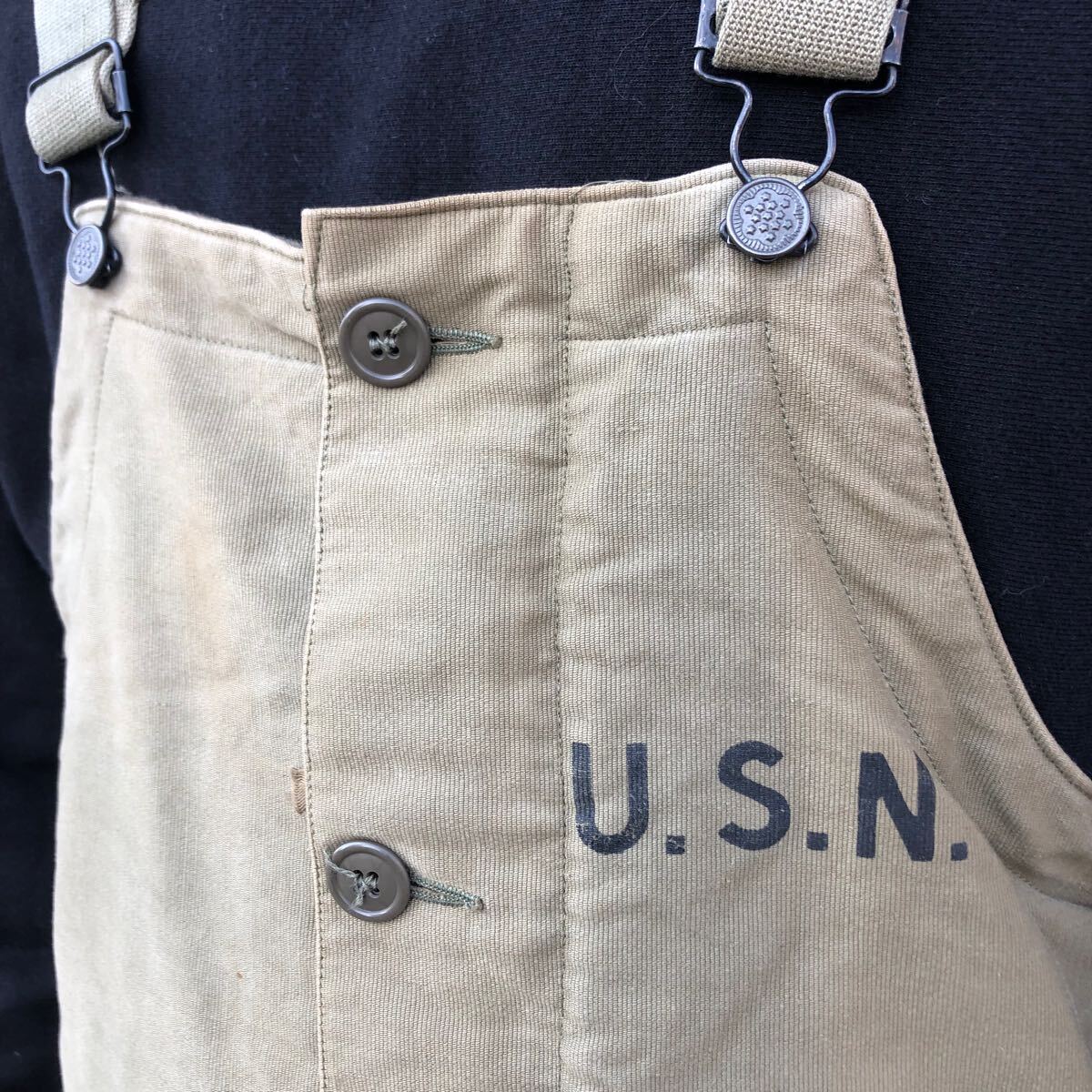 40s USN U S Navy 米軍実物 アメリカ海軍 N-1 デッキパンツ カーキ