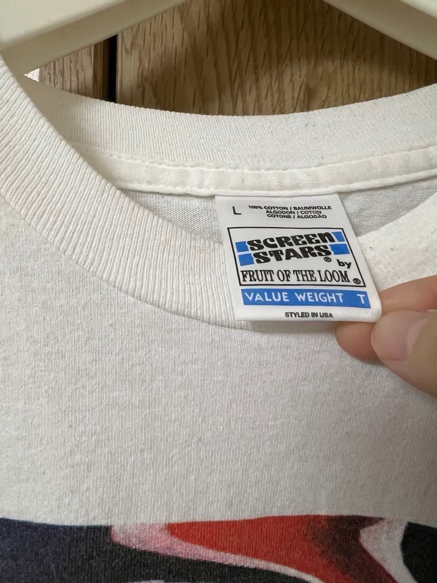 oasis オアシス ユニオンジャックロゴTシャツ 両面プリント ホワイト XL