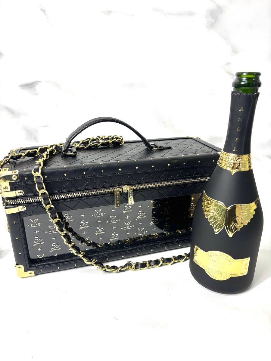 エンジェルシャンパン5周年限定 レザーブラック ケース 空ビン