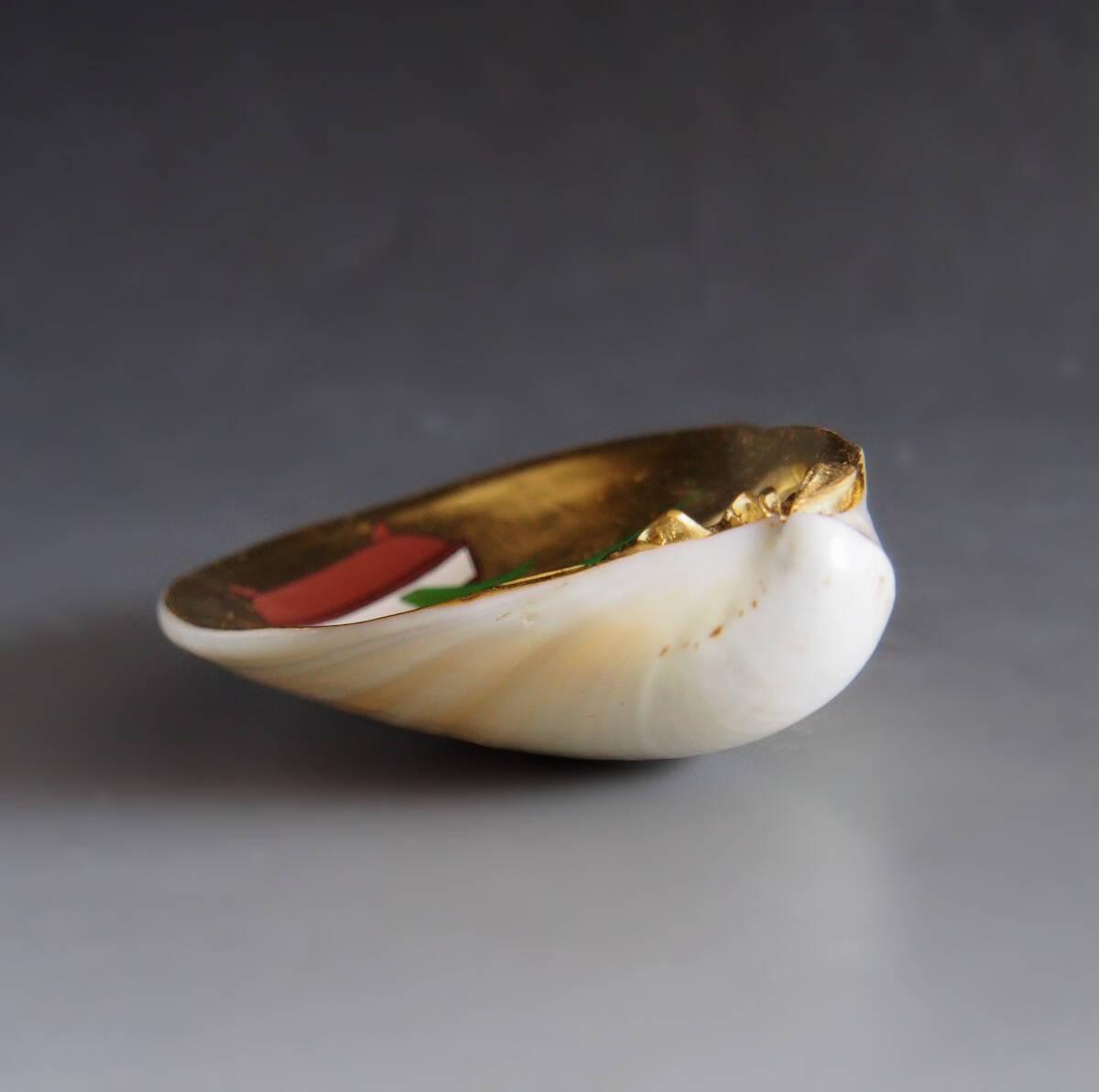 貝合わせ 池坊専好立花図 金彩蛤香合｜貝合わせ 蛤 香合 龍