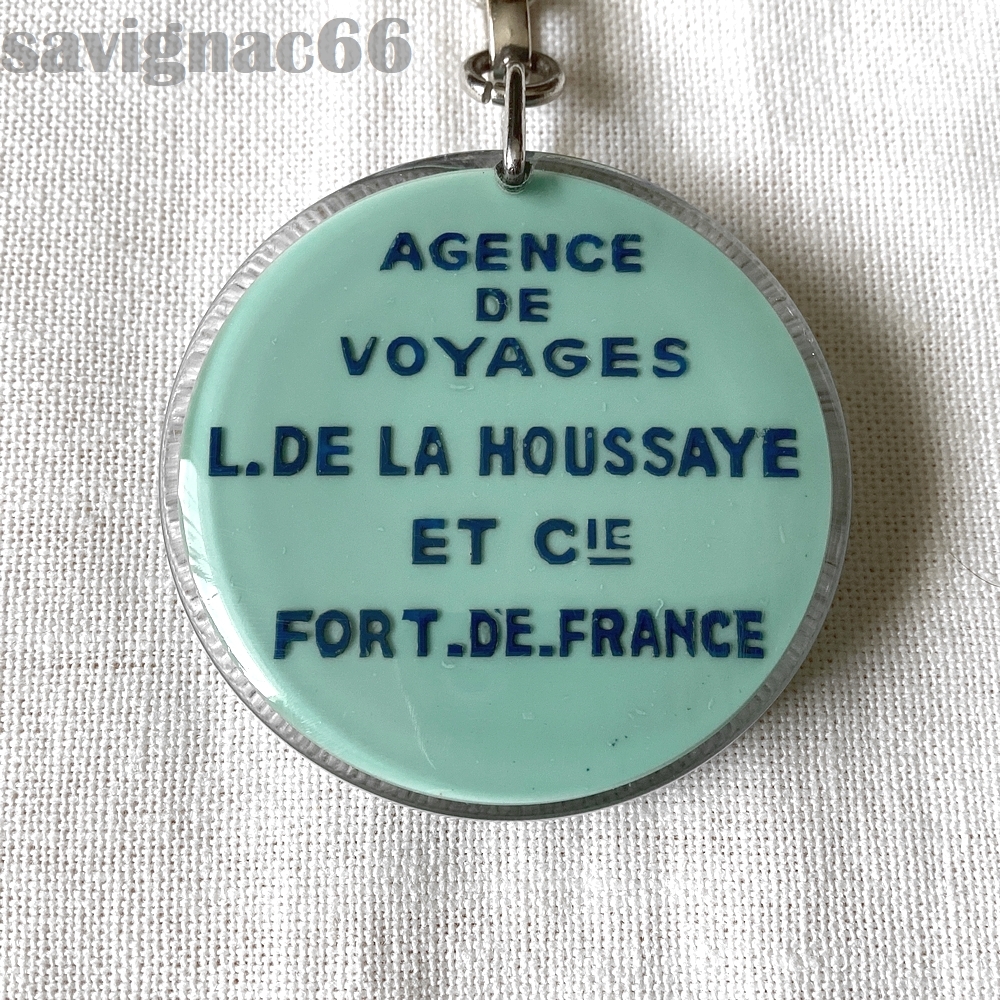 古い雑誌広告とブルボンキーホルダー エールフランス ブロカント