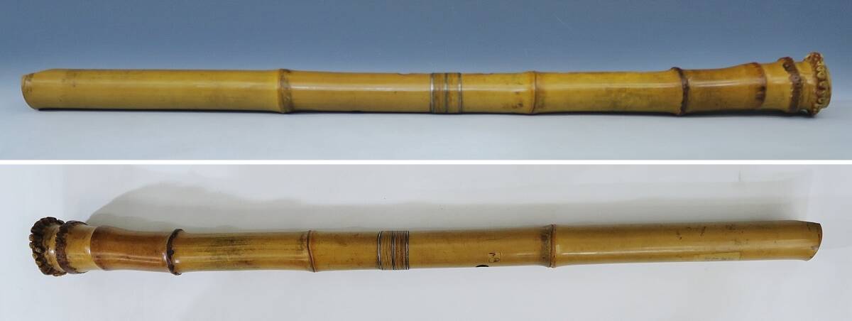 8)琴古流 在銘尺八 「竹治」 二尺一寸 銀三線籐巻き (726