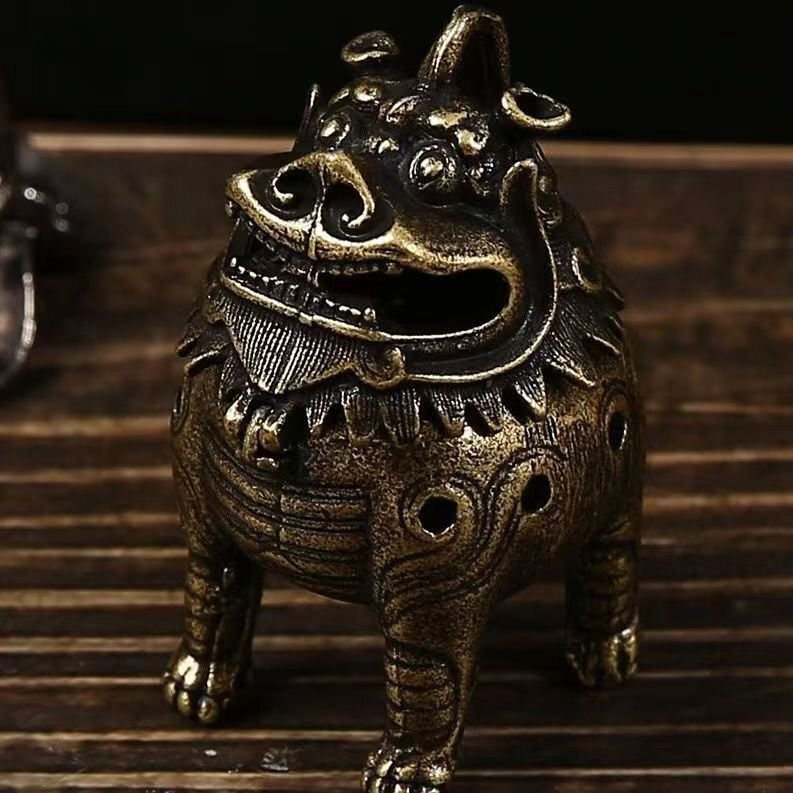 銅器 碧水獣香薫炉 香道具 書房 茶台客間 鎮宅辟邪 開運風水 招財 置物