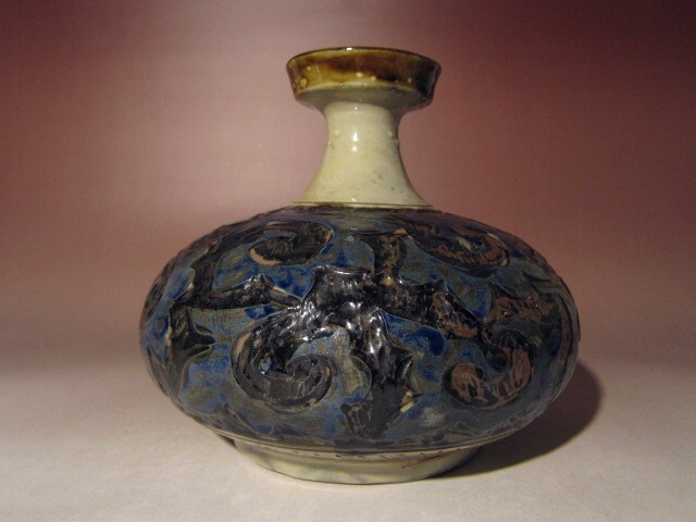 人間国宝 金城次郎 カラカラ☆迫力ある見事な逸品☆a401