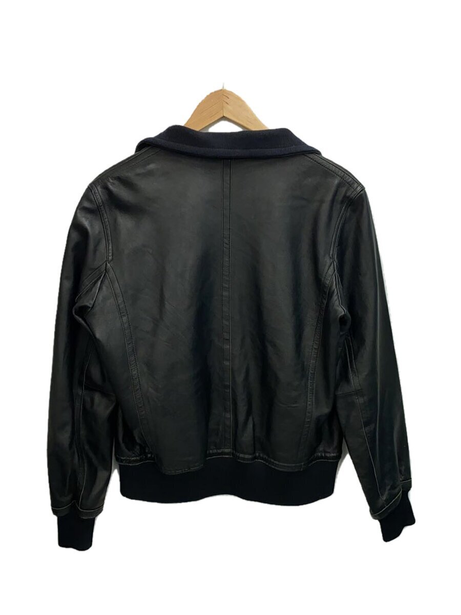 シングルライダースジャケット/38/レザー/BLK/無地