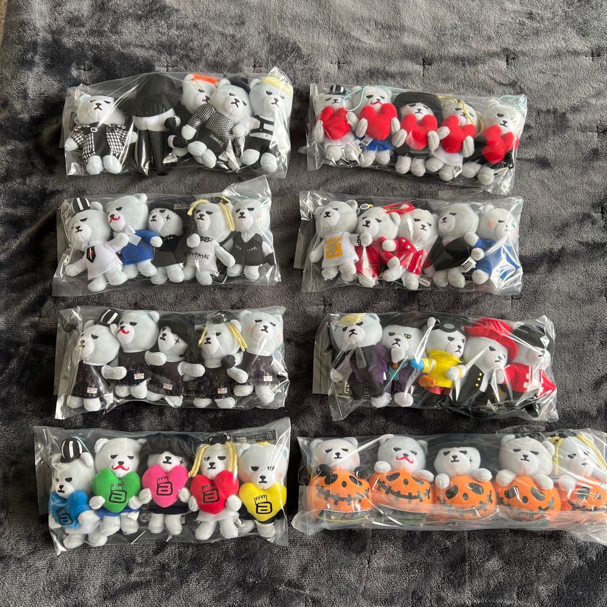 KRUNK BIGBANG カラフル ストラップ マスコットぬいぐるみ 5人×8種類