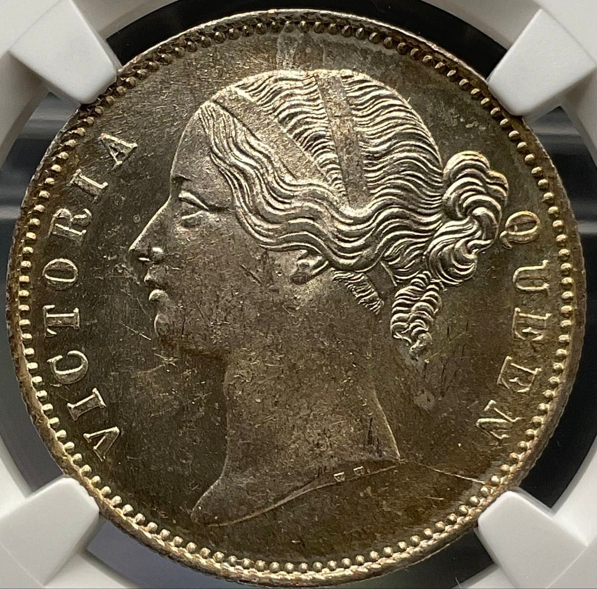 英領インド 1ルピー 銀貨 1840年 (B＆C) ヴィクトリア NGC MS63