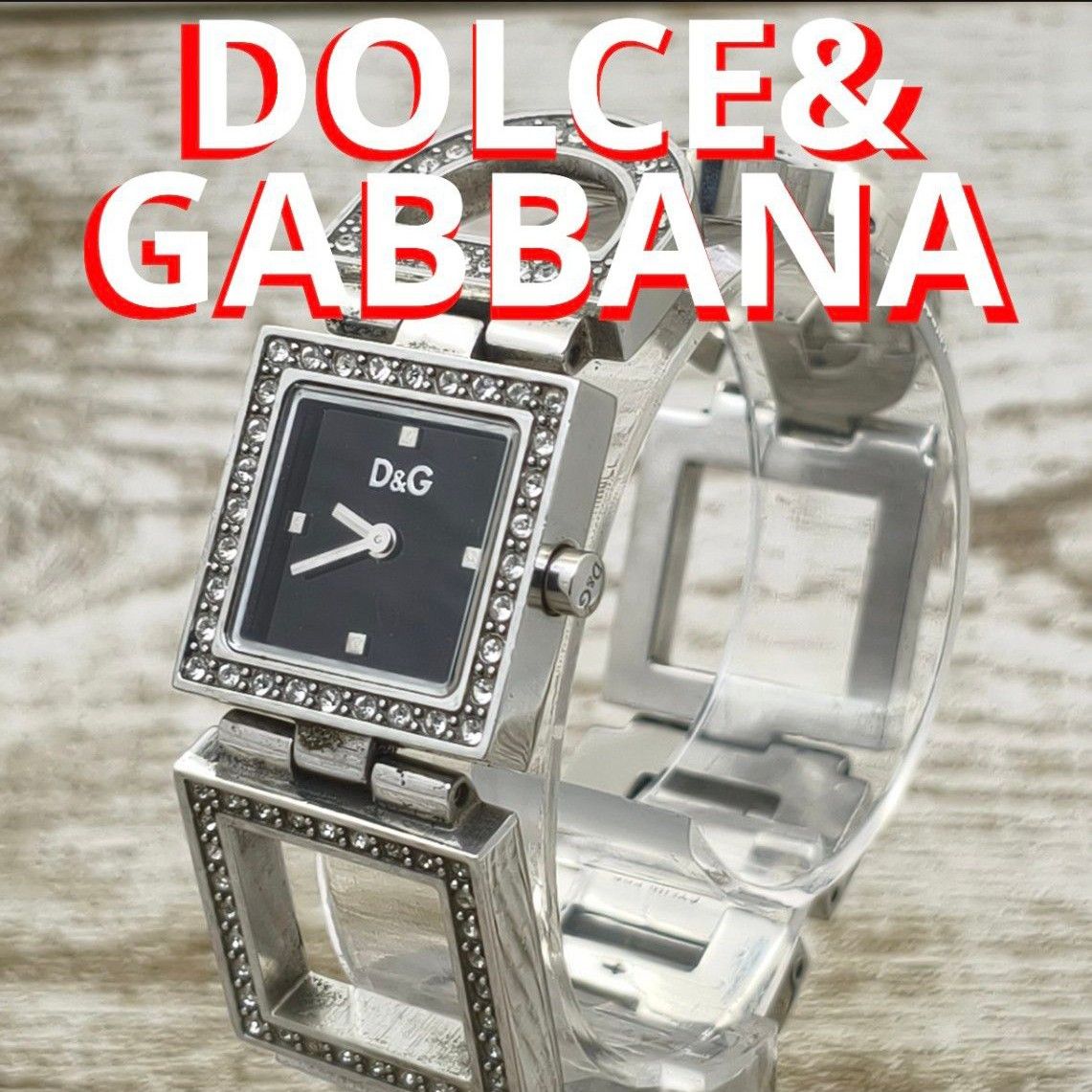 動作品 D&G 腕時計 ストーン装飾 ドルチェ＆ガッバーナ ブレスレット