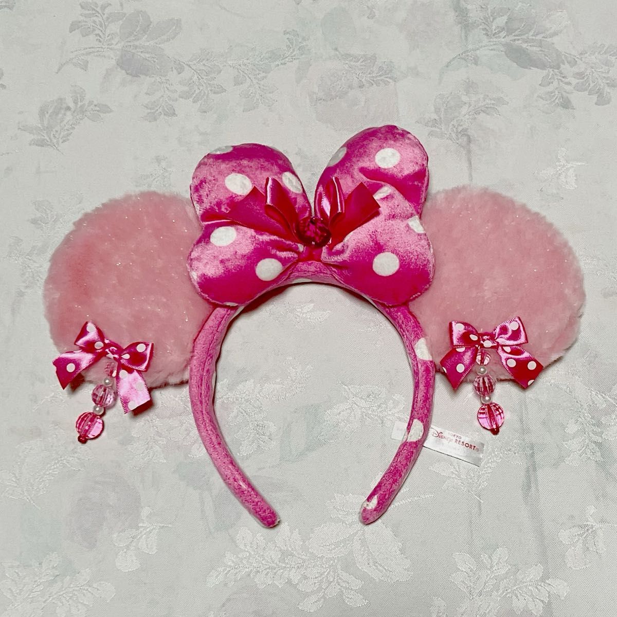 ディズニー ミニー 水玉 イヤリング カチューシャ ピンク ラメ