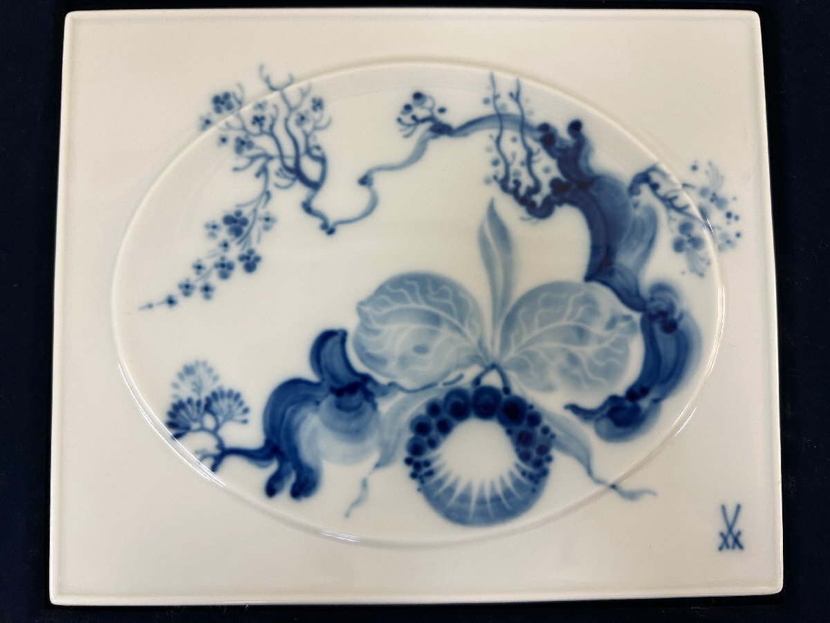 □四季の花□額装42×38◇陶板25×21◇Meissen◇