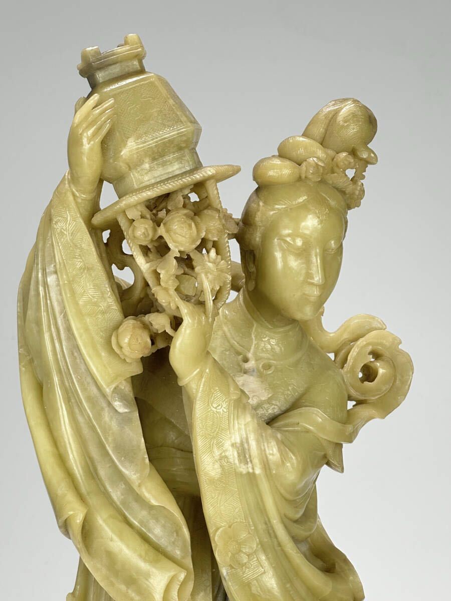 中国玉石寿山石彫刻神獣置物CR5125