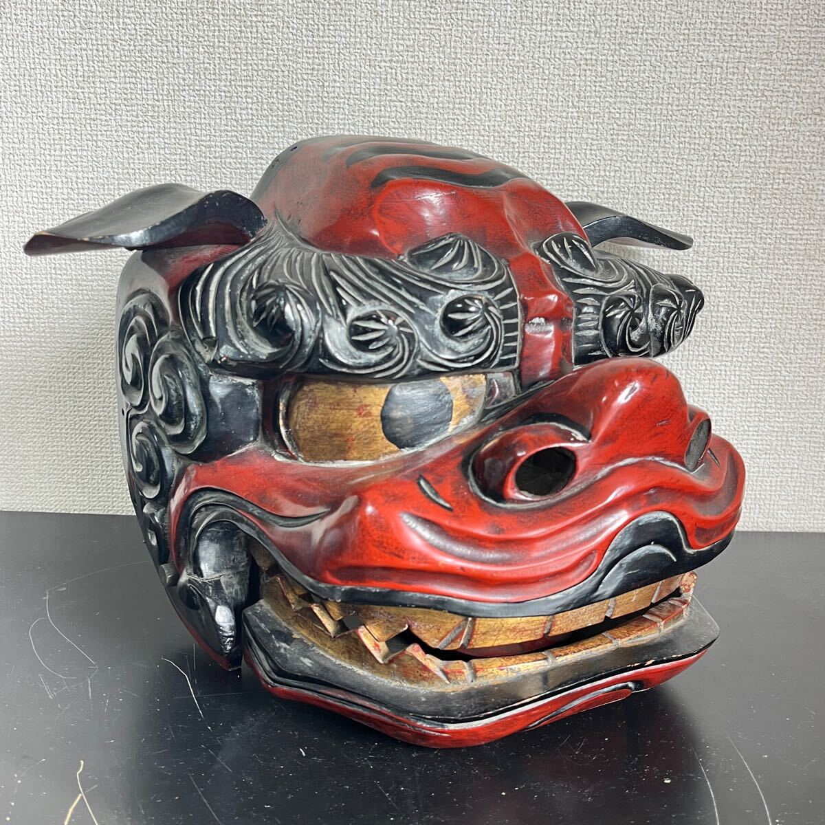 1231 木彫り 獅子 置物 時代物 【公式通販】