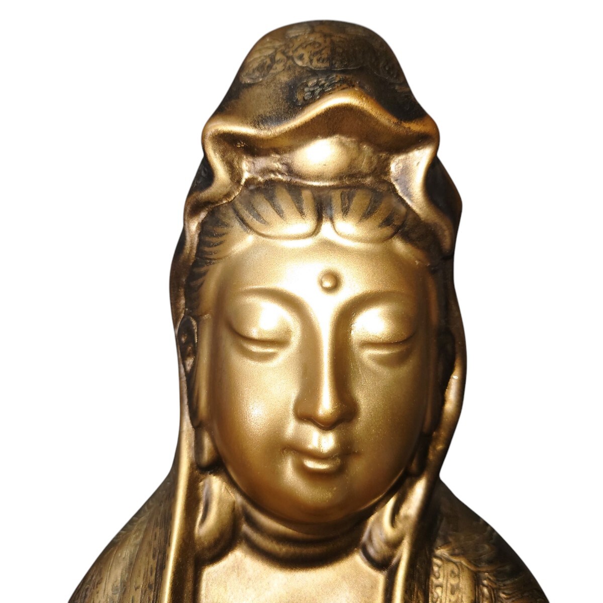 鶯玉作】観音菩薩 仏像 古美術 非鉄 金属工芸 彫刻 観音像 鶯玉