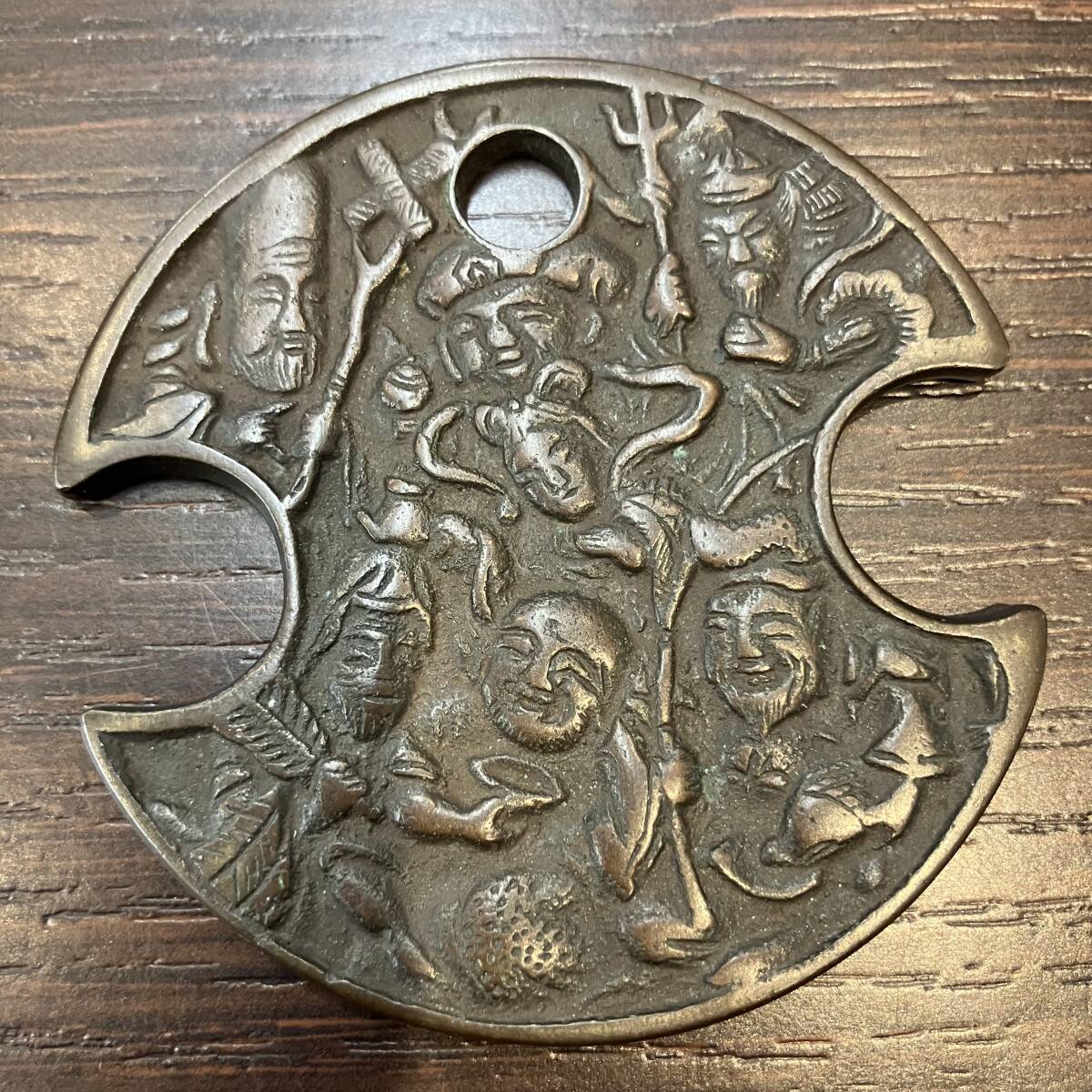 古銭 絵銭？ 七福神 日本絵銭 七福神銭 日本絵銭 萬年福壽 背