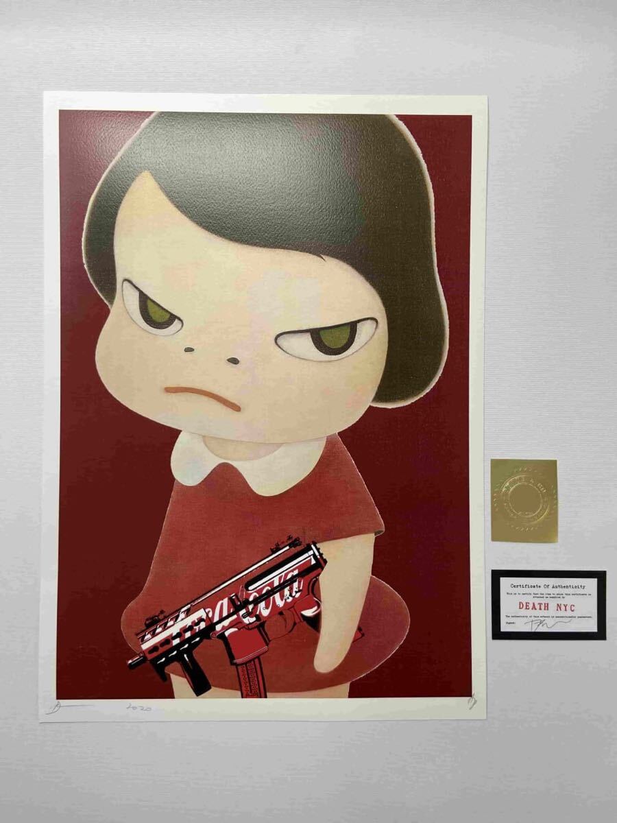 マット額装付/DEATHNYC/限定アートポスター/奈良美智/シルクスクリーン