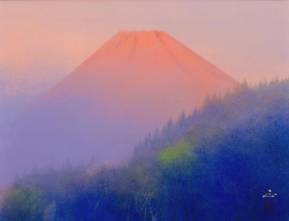 河本正 富嶽(赤富士）