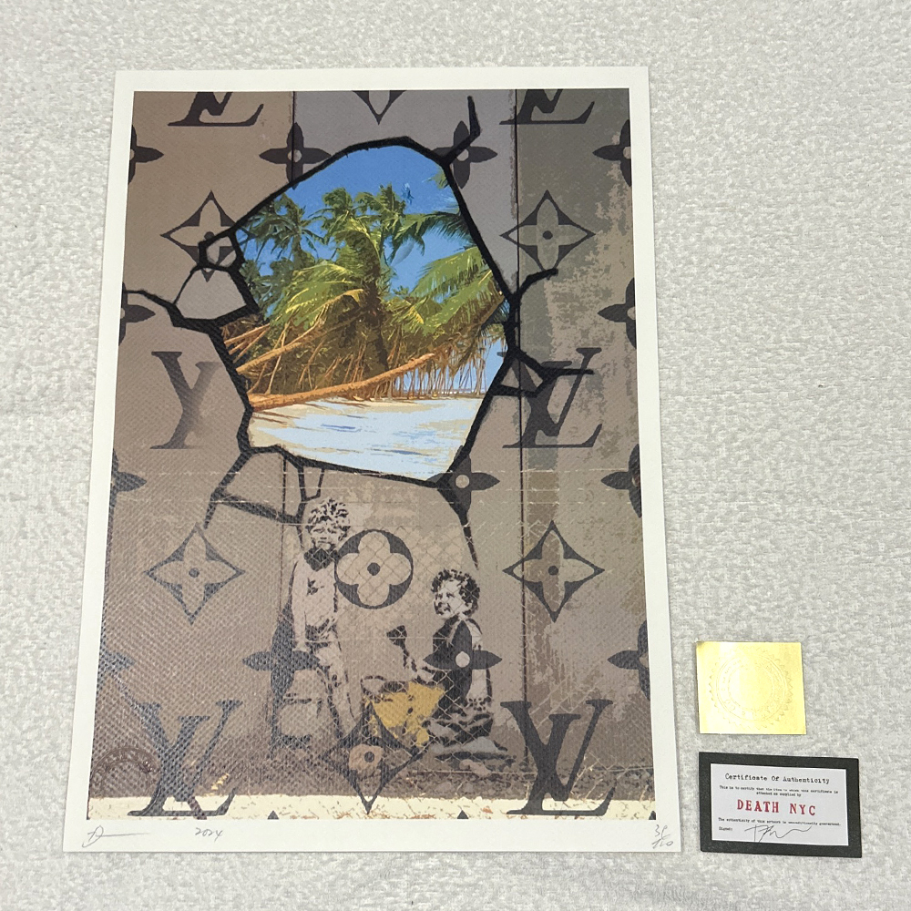 正規品DEATHNYC限定100枚 アートポスターバンクシー額付き(バラ売り可)
