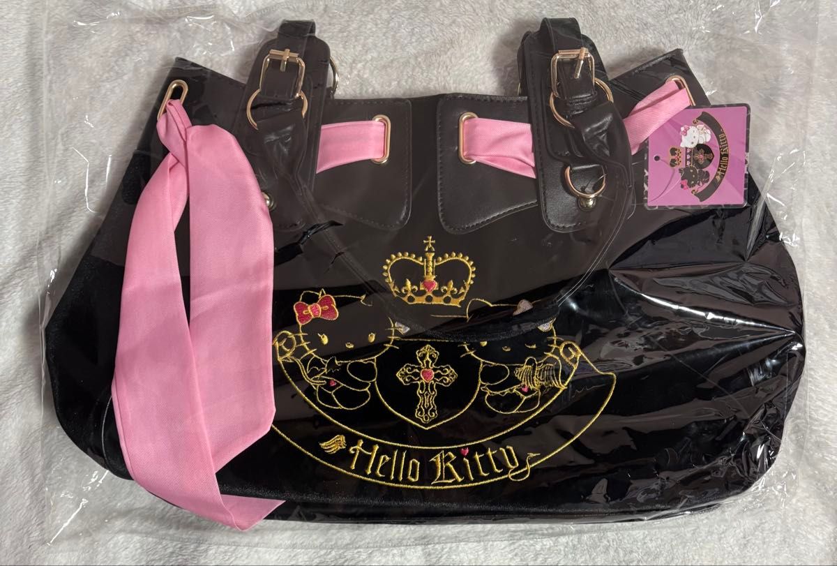 ハローキティ SPINNS スピンズ 天使 小悪魔 シリーズ ベロアバッグ