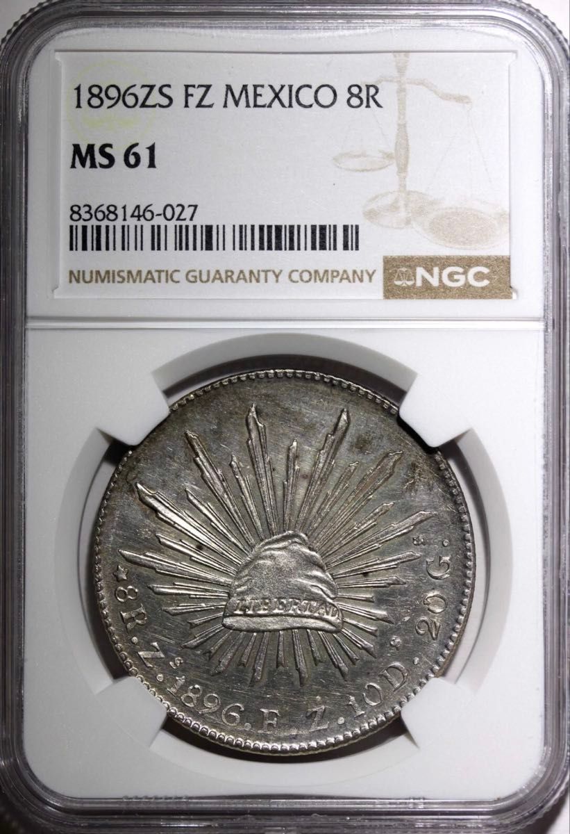 MS61】1896年 メキシコ 8レアル銀貨 貿易銀 本物保証｜Yahoo!フリマ