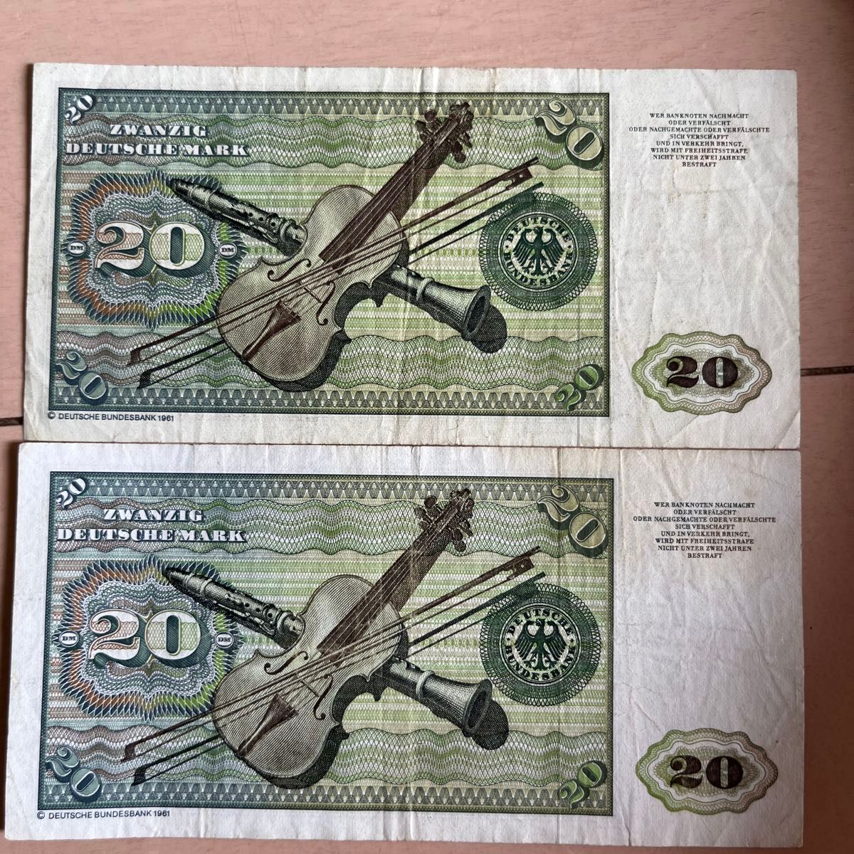 や*い様 旧100ドイツマルク紙幣 2枚 西ドイツ 旧紙幣 Mark マルク 合計