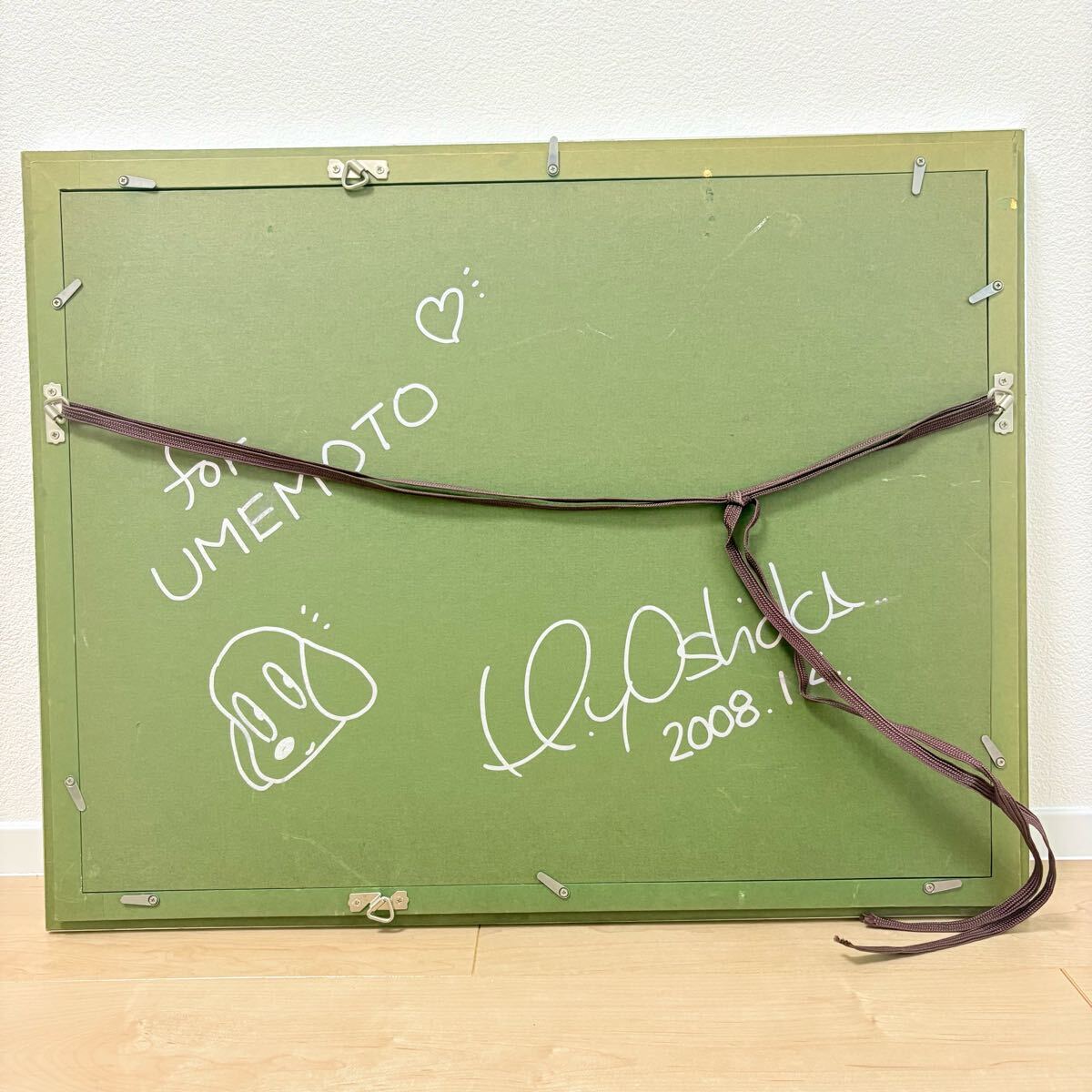 絵画・額縁・版画・芳岡 ひでき・裏面に直筆サインあり エアブラシ作家