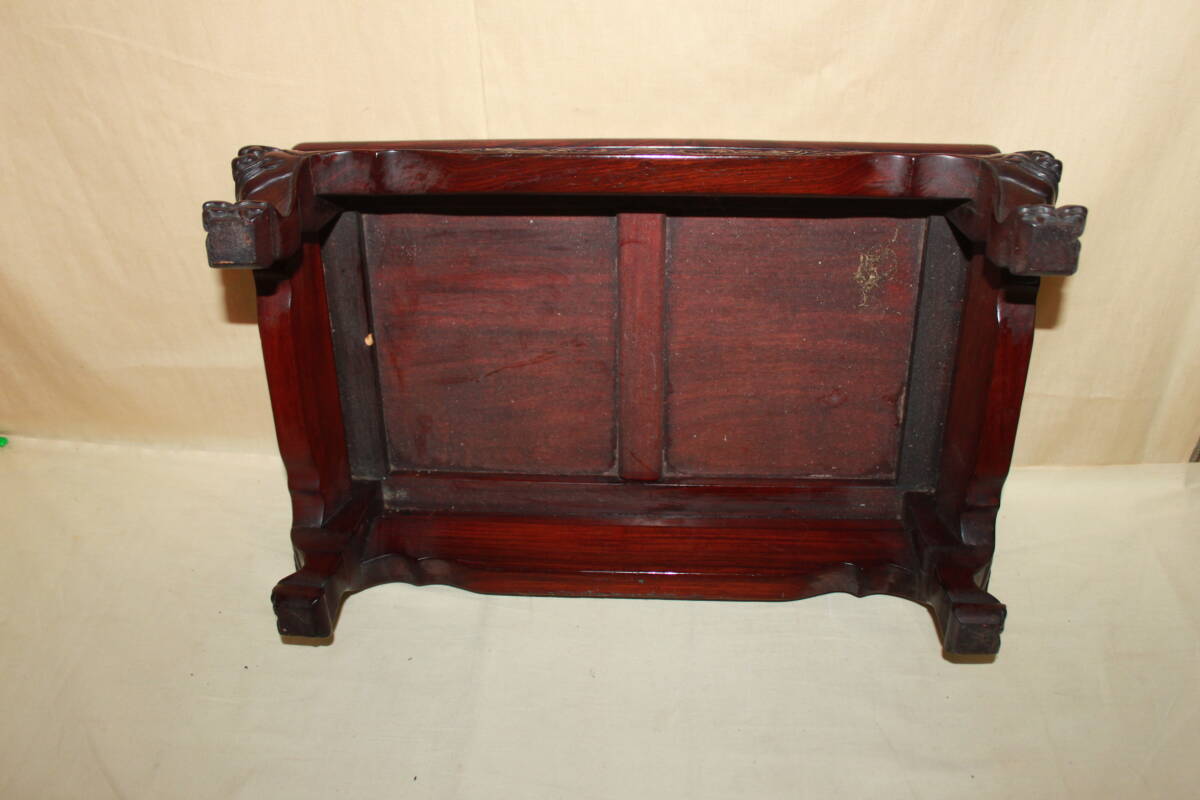 時代物 唐木製 飾台 長方卓 高さ19cm 香炉台 花台 盆栽台