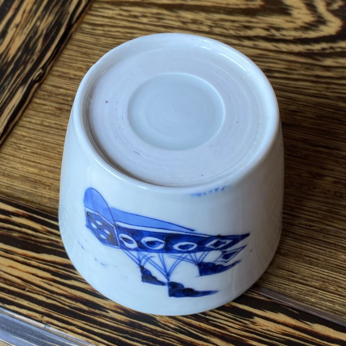古伊万里 染付 オランダ船文そば猪口 江戸後期 肥前有田産 蕎麦猪口