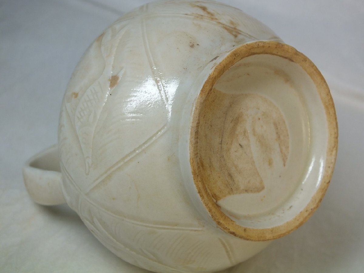 骨董品 中国製水差し 中国染付 手付水差し 骨董 アンティーク