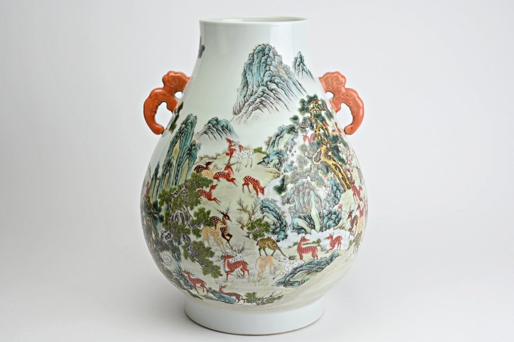 粉彩 十駿犬圖 大清乾隆年製 款 十客 中国古玩 中国美術 旧家蔵出 A823