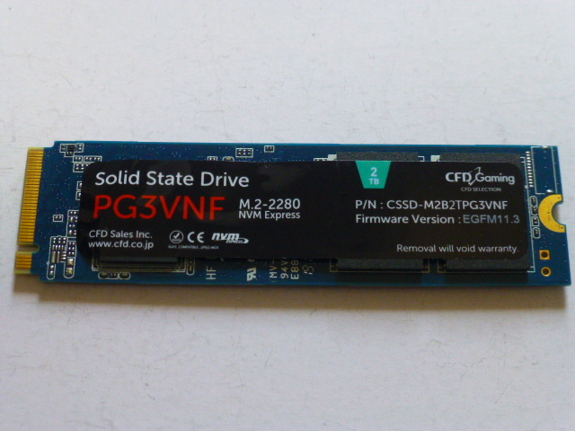 CFD SSD CFD SSD M.2 NVMe Type2280 Gen 4x4 1000GB(1TB) 電源投入回数11