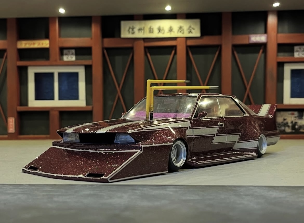 1/24 430グロリア 完成品 チバラギ仕様 街道レーサー グラチャン 旧車