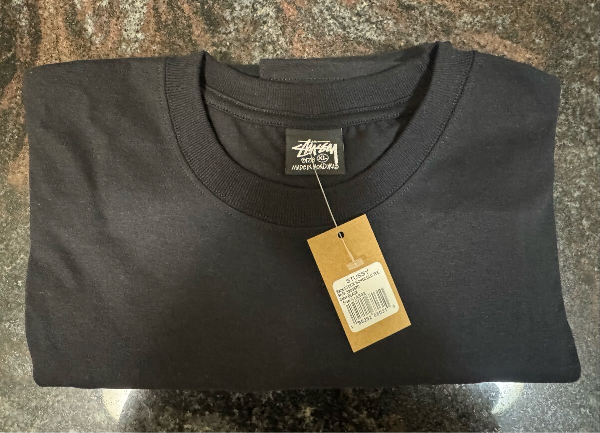 StussyステューシーHONOLULU限定ロゴプリントTシャツ黒XLハワイ