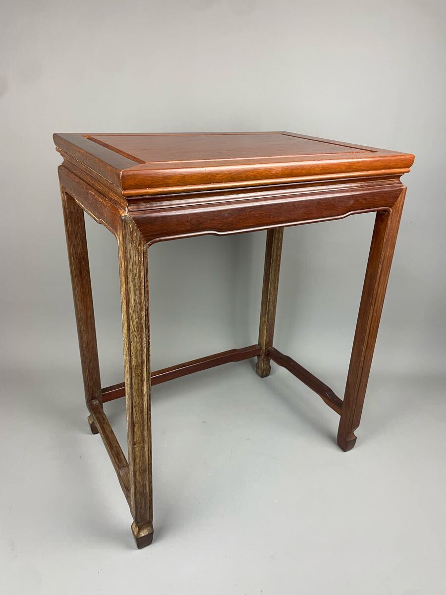 時代物 唐木製 飾台 長方卓 高さ19cm 香炉台 花台 盆栽台 アンティーク