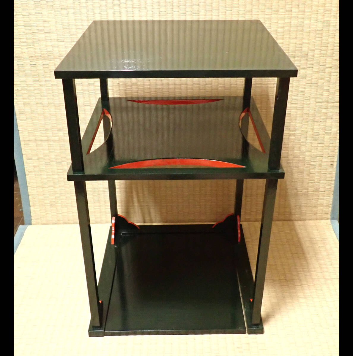 青漆 糸巻棚 茶道具 棚 茶棚(木工、竹工芸)｜売買されたオークション