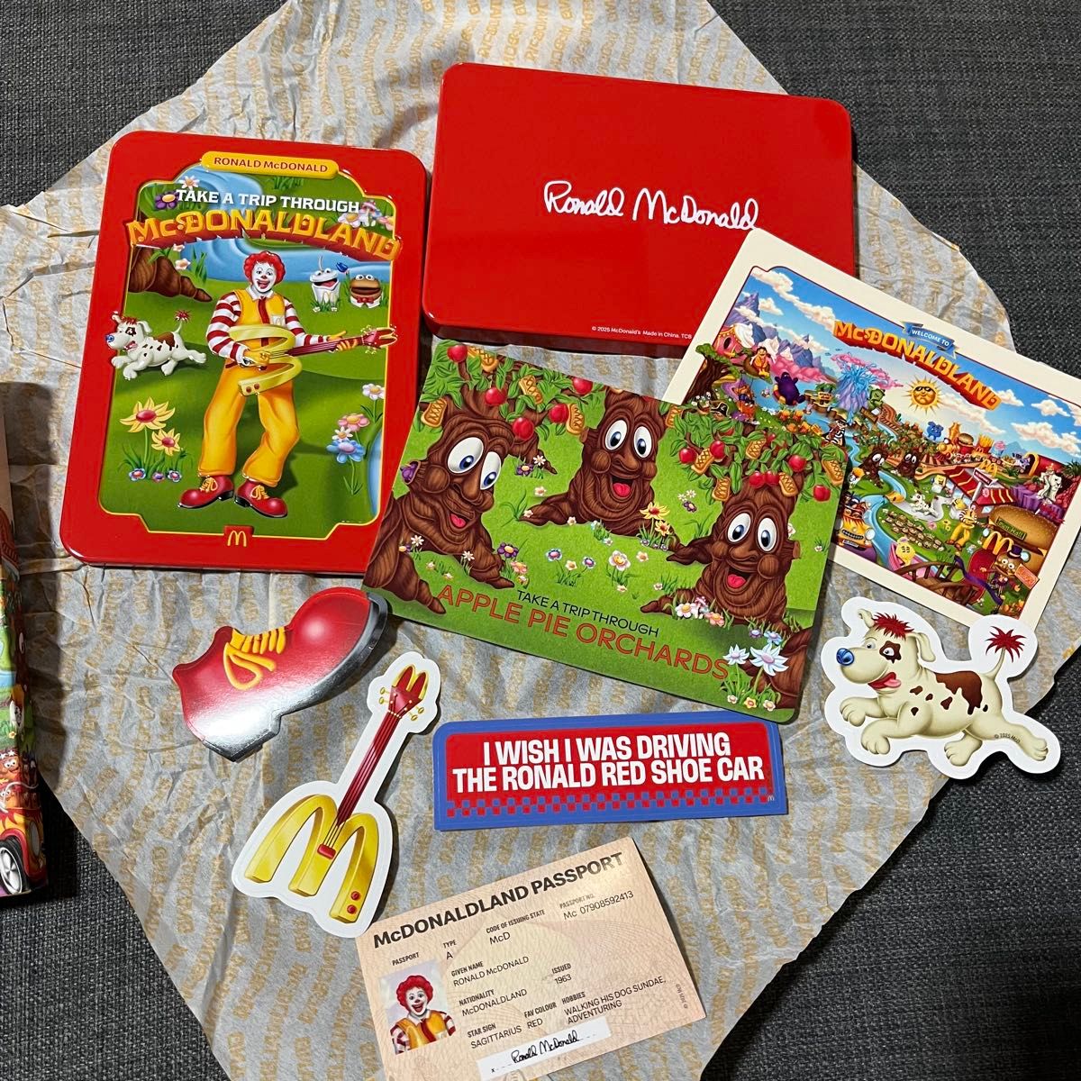 マクドナルド アメリカ ハッピーミール 缶 ステッカー コンプリート