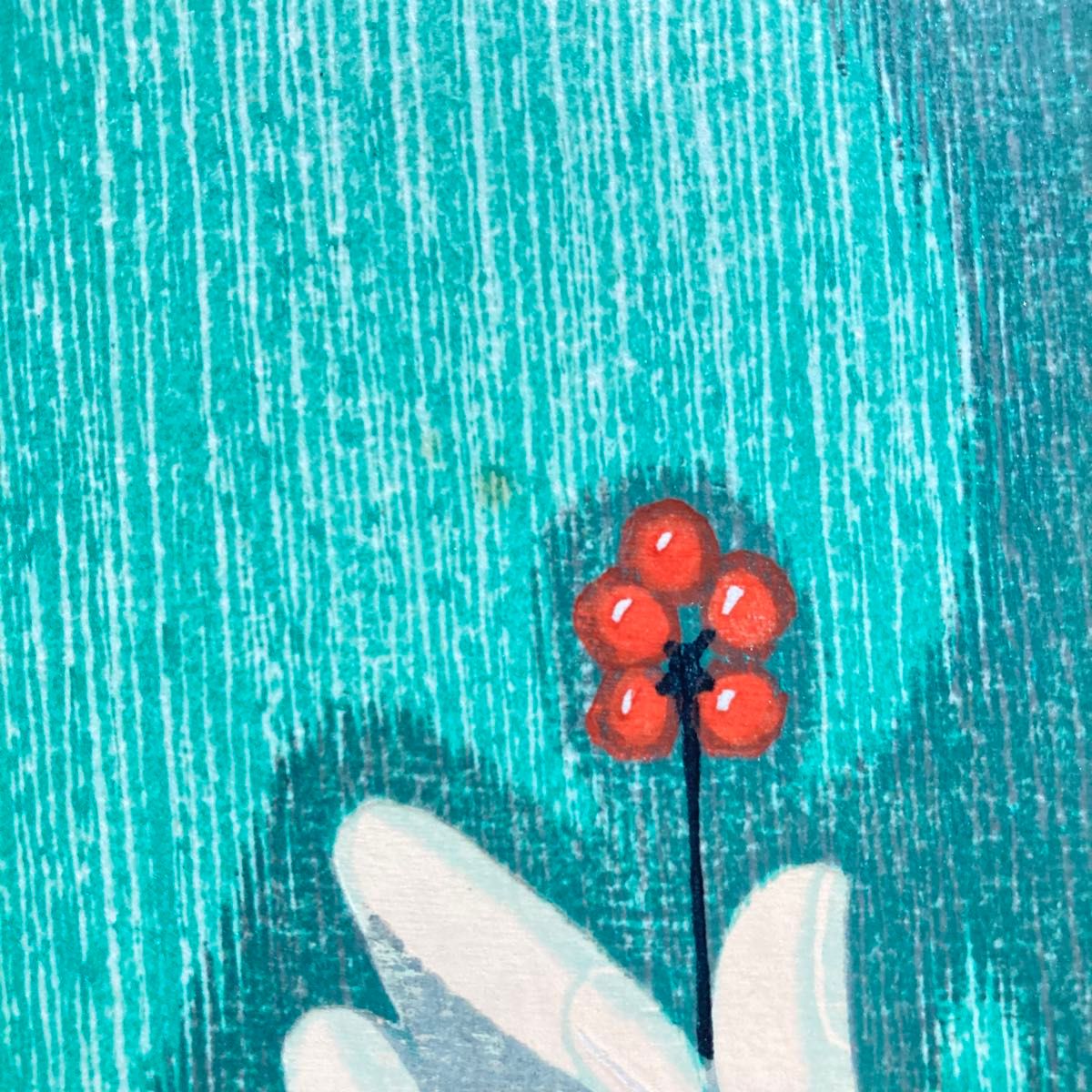 真作保証】池田修三「朱実」1981年 木版画 300部限定 版画 絵画 真作