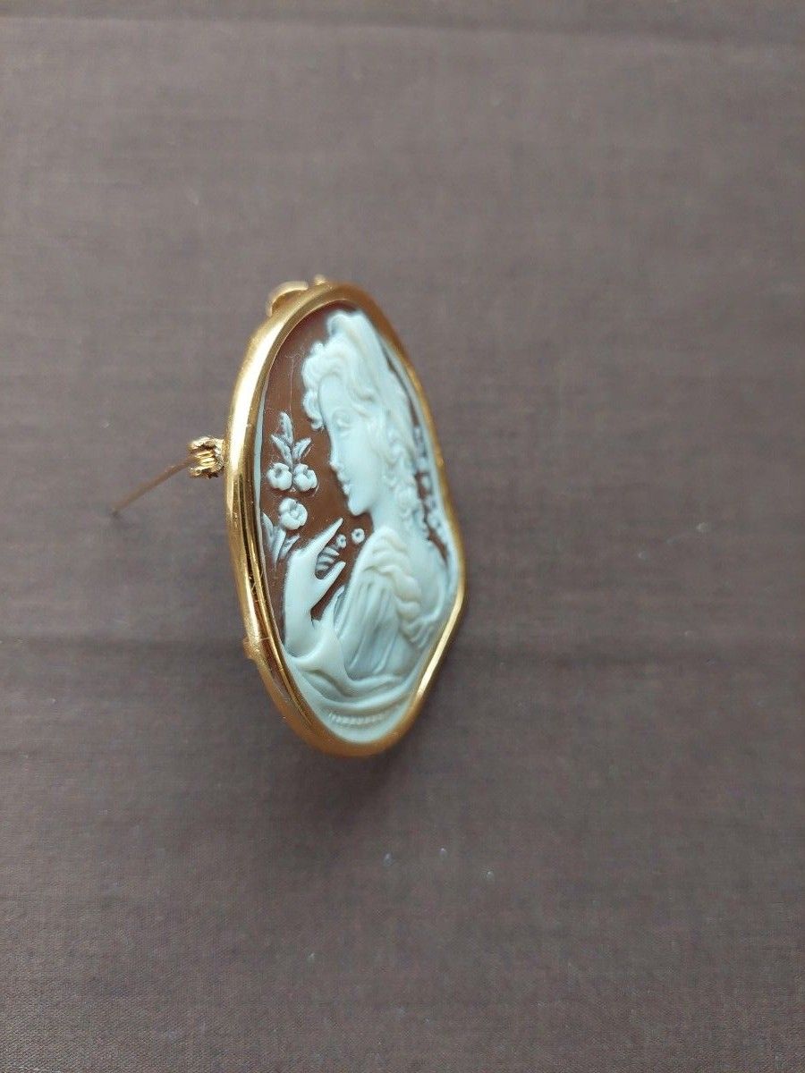 A020】K14WG 2way カメオ ブローチ ペンダントトップ 【公式通販】